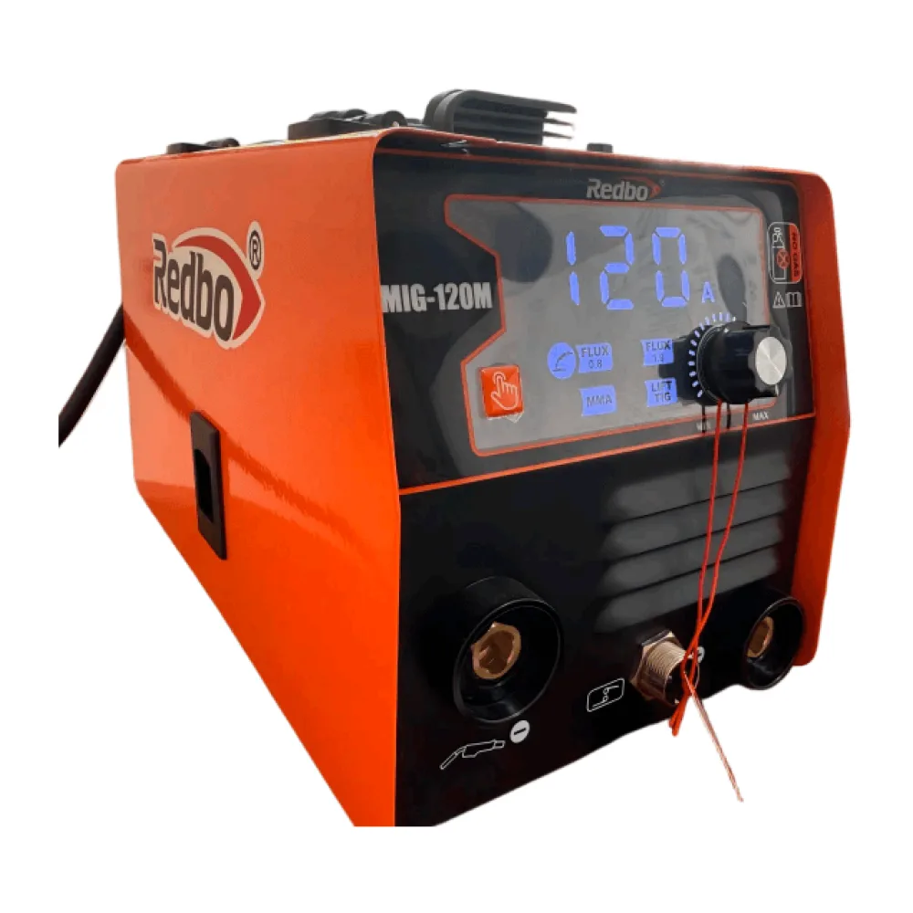Soldadora Redbo Digital 120A con Torcha, Tomatierra, Cepillo Limpieza y Alambre de 1MM 250GRS