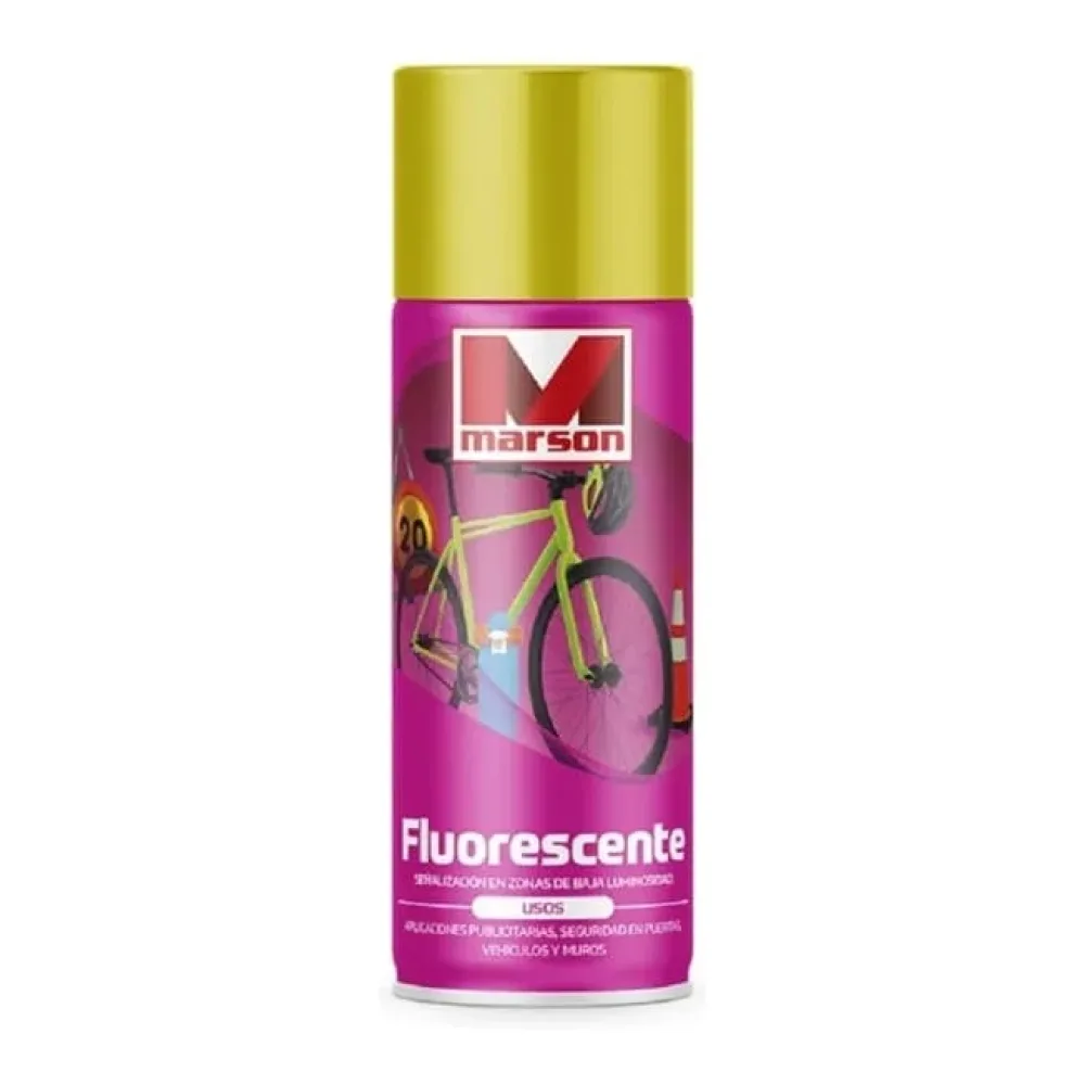 Spray Esmalte Fluorescente Amarillo 350 Ml Marson
