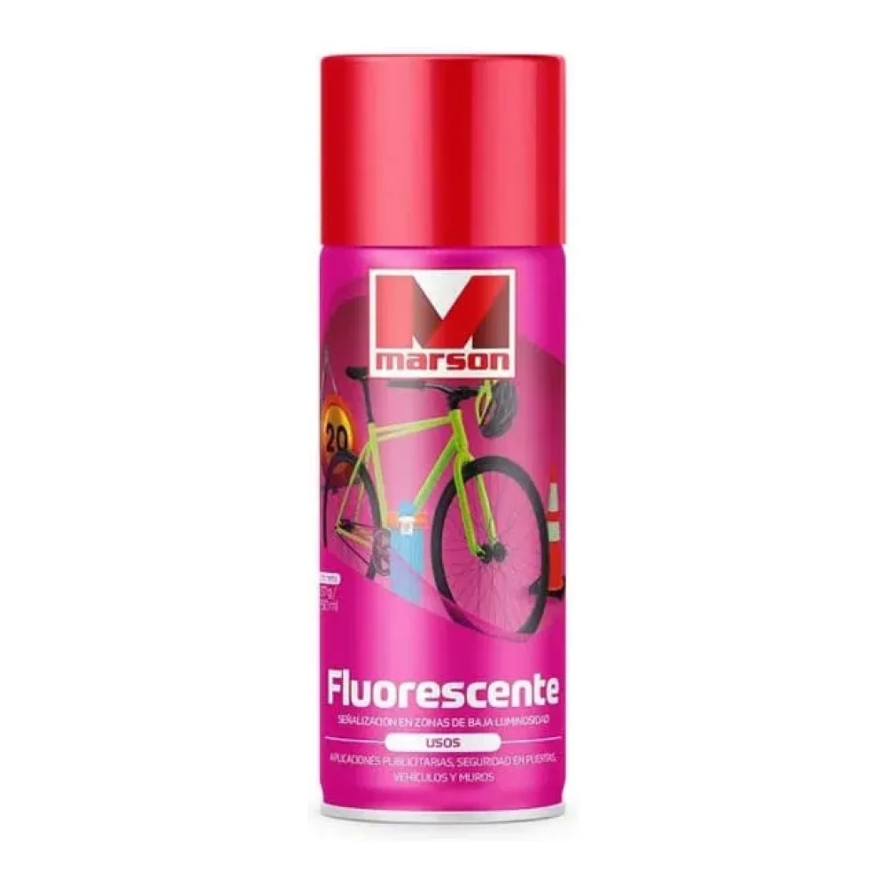 Spray Esmalte Fluorescente Rojo 350 Ml Marson