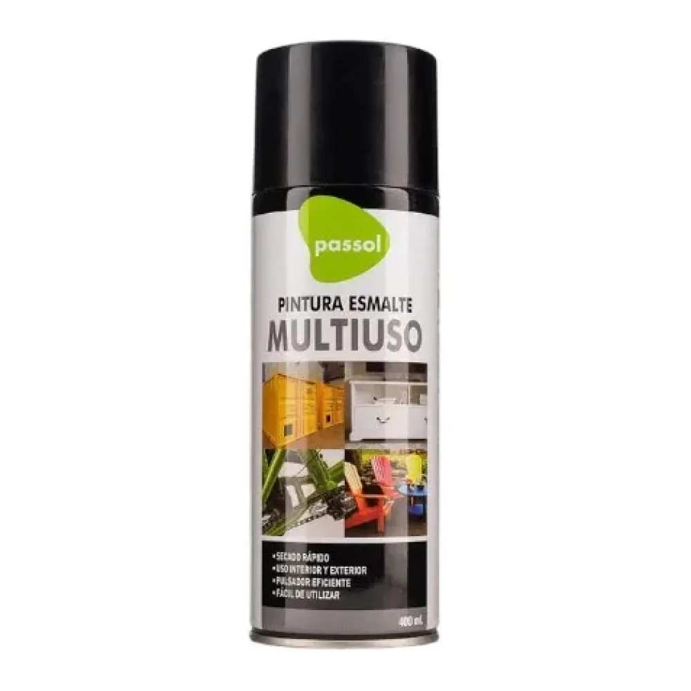Spray Esmalte Secado Rápido Negro Opaco 400ML Passol