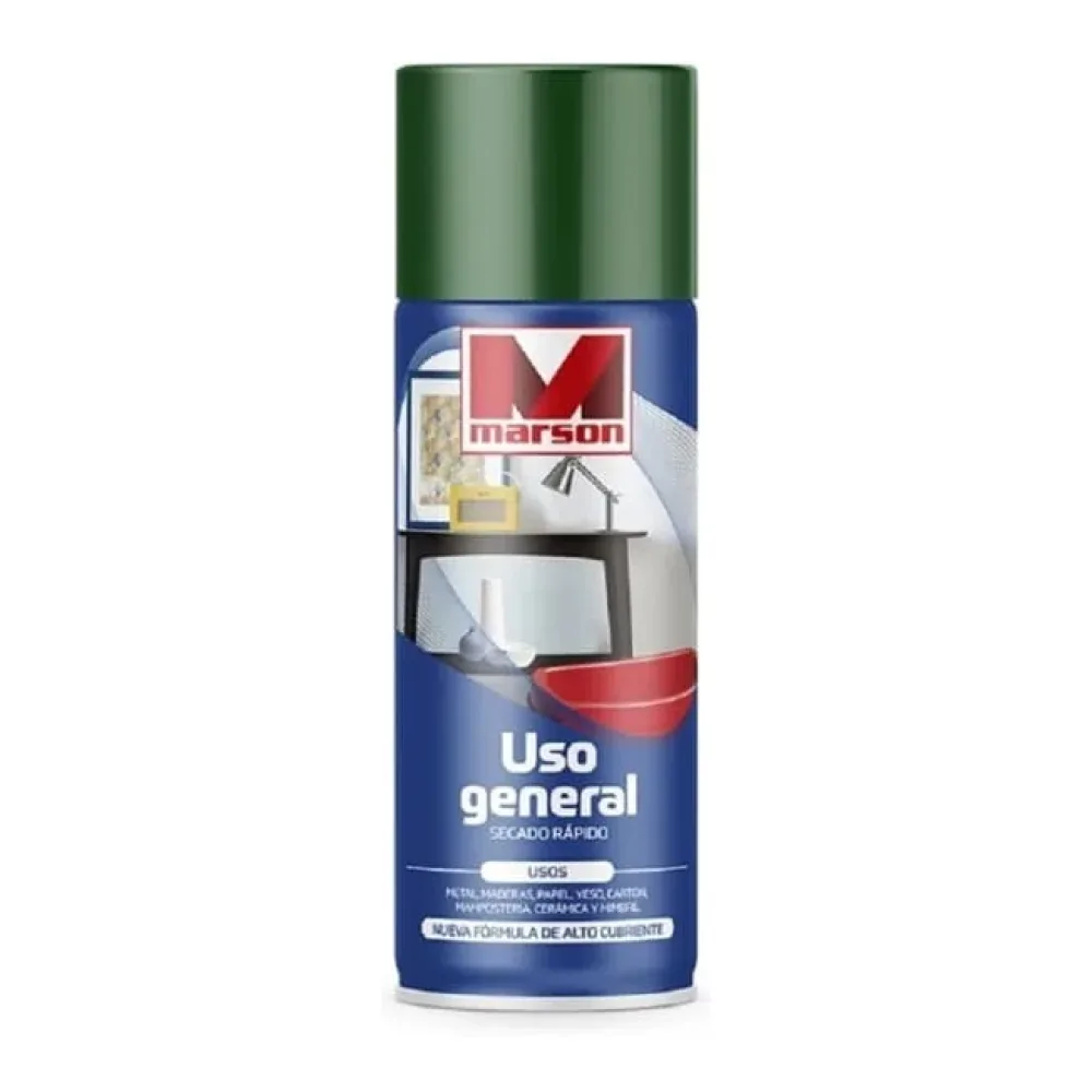 Spray Esmalte Verde Oscuro 350 Ml Uso General Marson