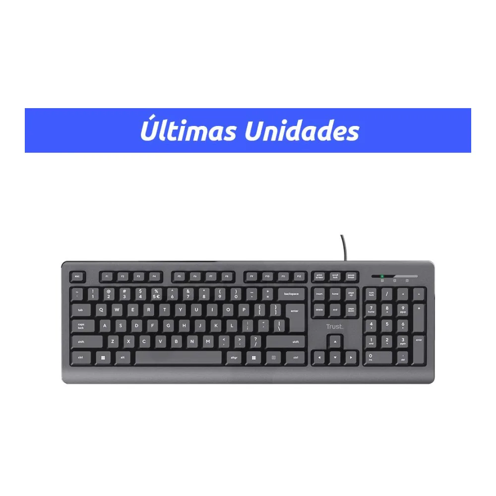 Teclado Alámbrico Resistente a Derrames Silencioso Primo - Negro Trust
