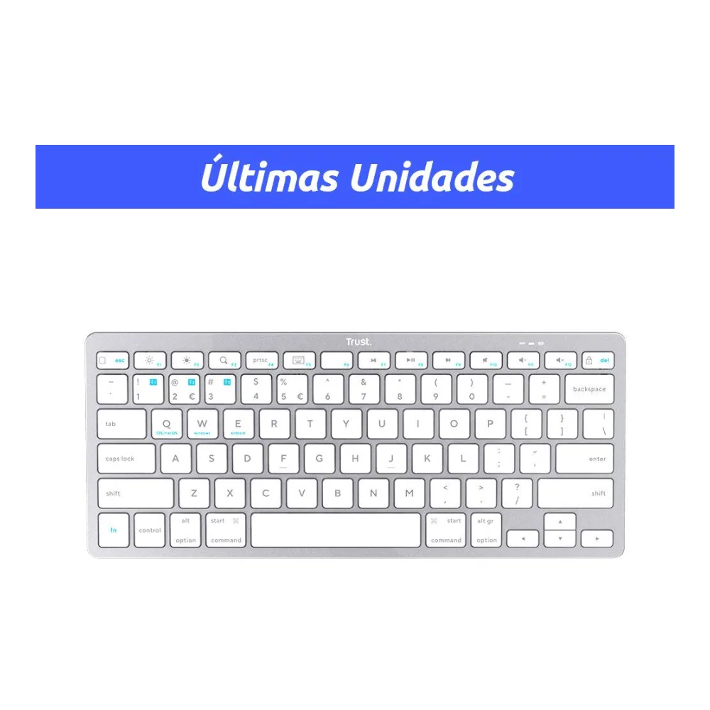 Teclado Bluetooth Inalámbrico Ultrafino Blanco Trust