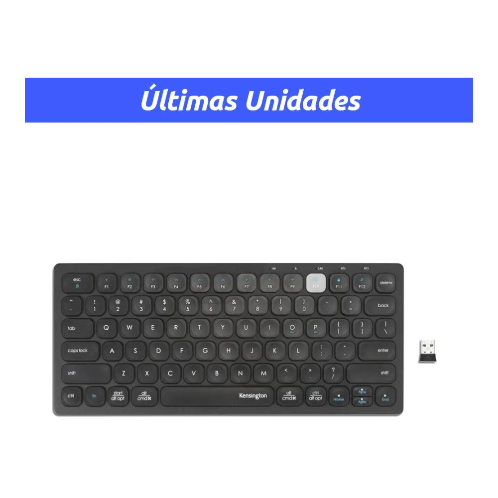 Teclado Compacto Multidispositivo Inalámbrico Dual Wireless Bluetooth Negro Kensington