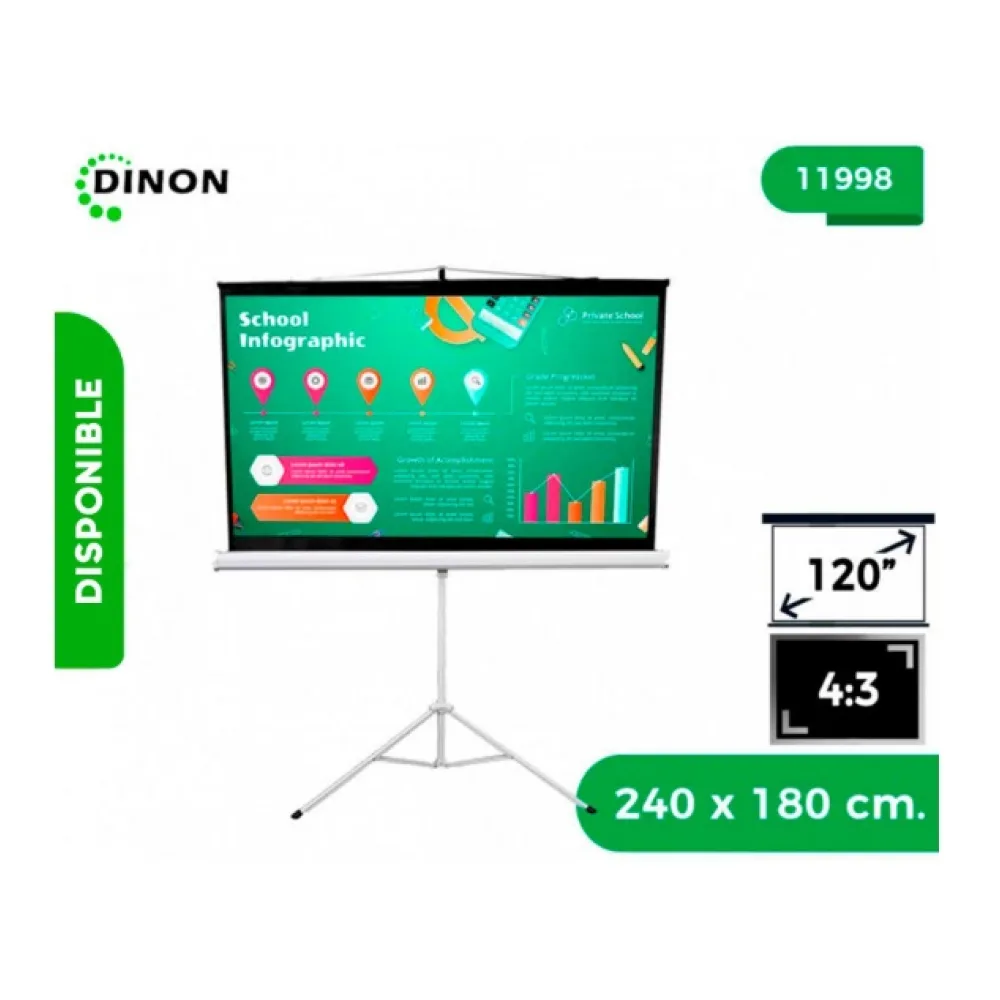 Telon con Tripode Dinon Premium 2,40 X 1,80 (120 Diagonal) 4:3
