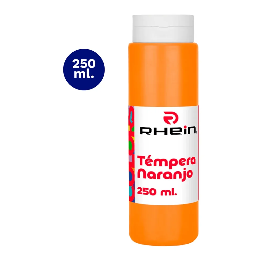 Tempera 250 Ml Naranjo Rhein