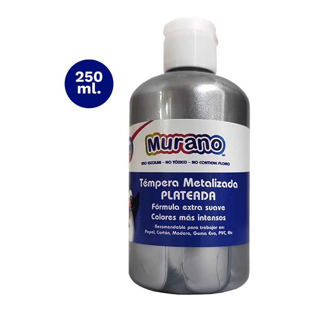 Tempera 250 Ml Plateada Murano