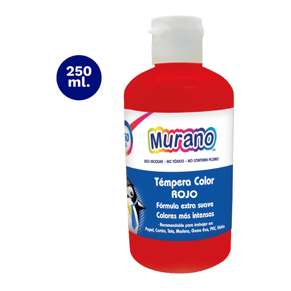 Tempera 250 Ml Rojo Murano