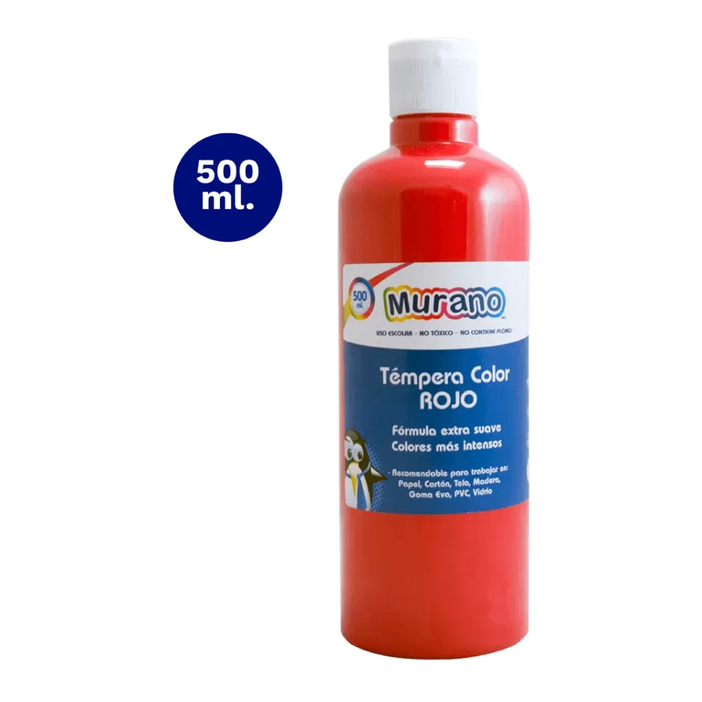 Tempera 500 Ml Rojo Murano