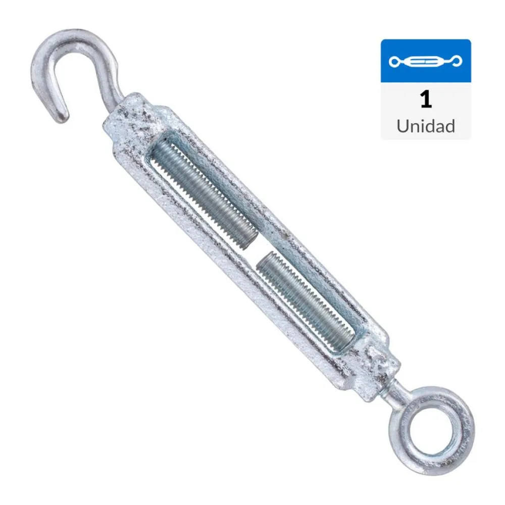 Tensor Gancho-ojo 3/16" Acero Gris. Fixser