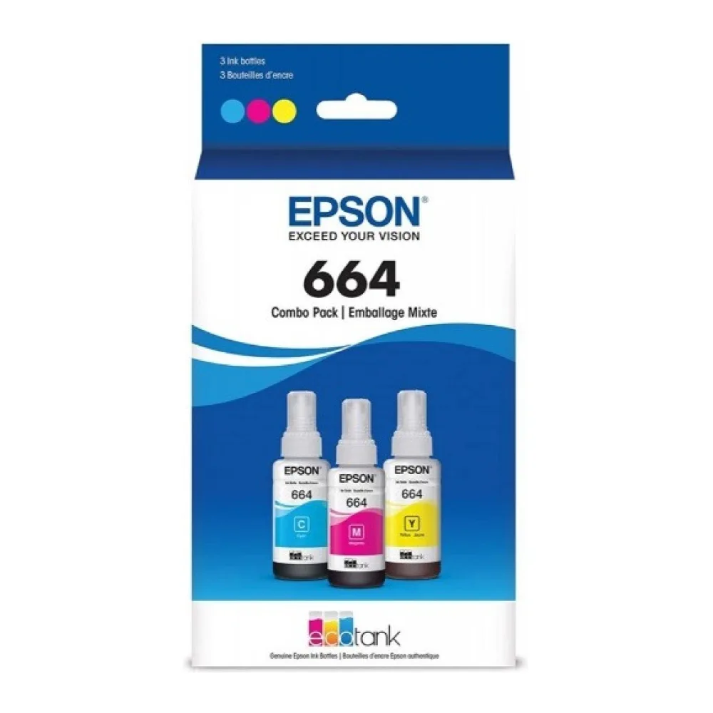 Tintas Epson T664 Pack 3 Colores Cmy