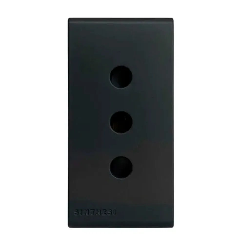 Tomacorriente 10A 250V 2P+T S33 Noir Mate 333026102 Sinthesi