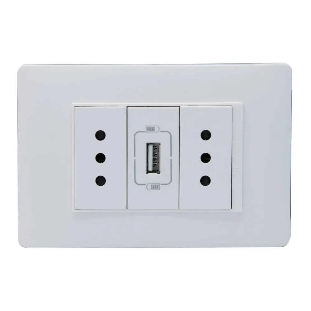 Tomacorriente Doble + Cargador Usb PU1314 BTicino
