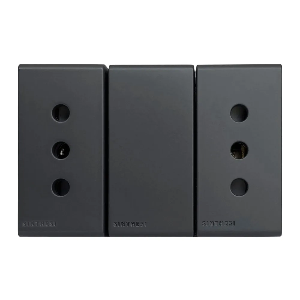 Tomacorriente Duplex 10A 250V 2P+TNOIR Mate S33 333426102 Sinthesi