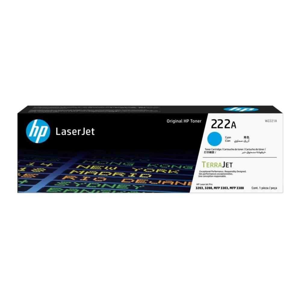 Tóner HP 222A Cían Original W2221A