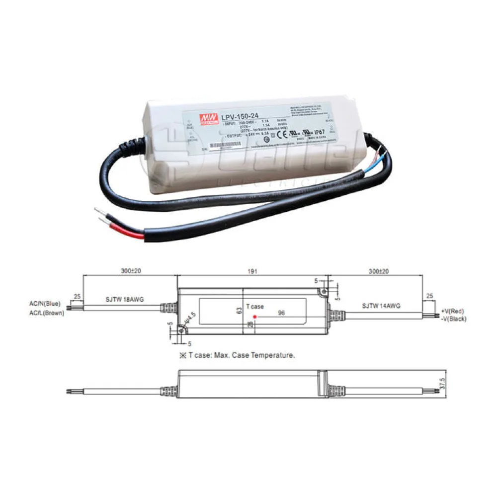 Transf Cinta Led 100-240V 24V 150W IP67 229610025 Darlux
