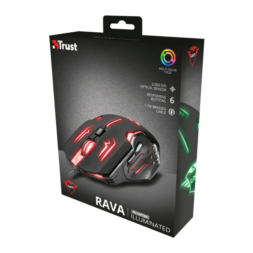 Trust Mouse Gaming Gxt 108 Rava Iluminado