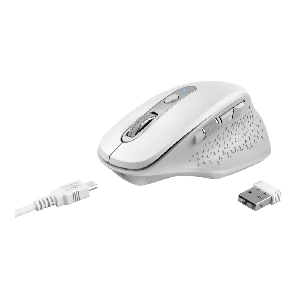 Trust Mouse Ozaa Inalámbrico Recargable Blanco 24035