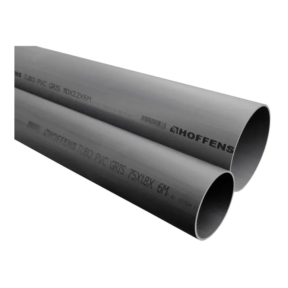 Tubo Pvc Gris 40 Mm 1 Mt Hoffens
