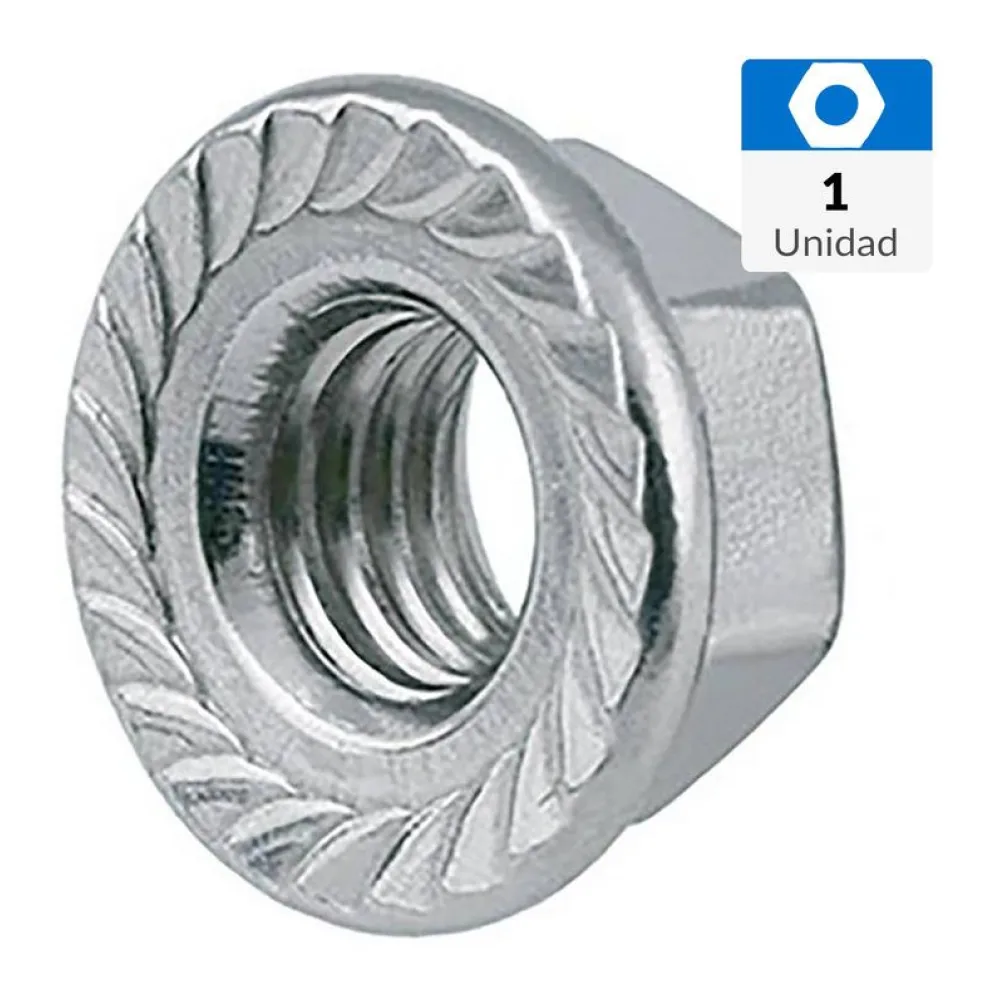 Tuerca Hexagonal Flange Unc 3/4-10 Zincado 1 Unid Mamut