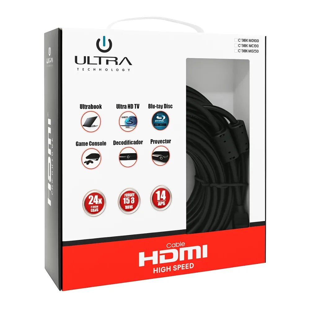 Ultra Cable Hdmi 10 Metros 31HDMCR100