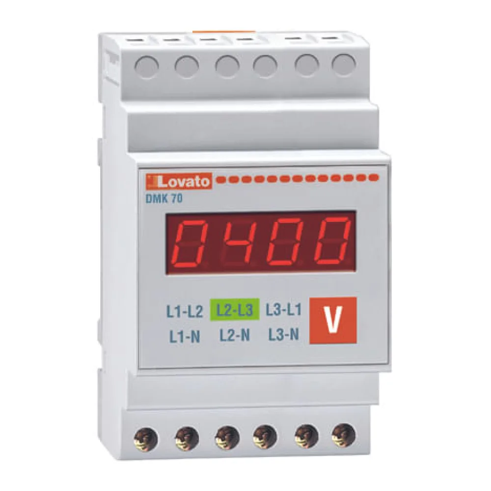 Voltimetro Digital Trifasico, Montaje Din, Lovato DMK70 208923872 Lovato