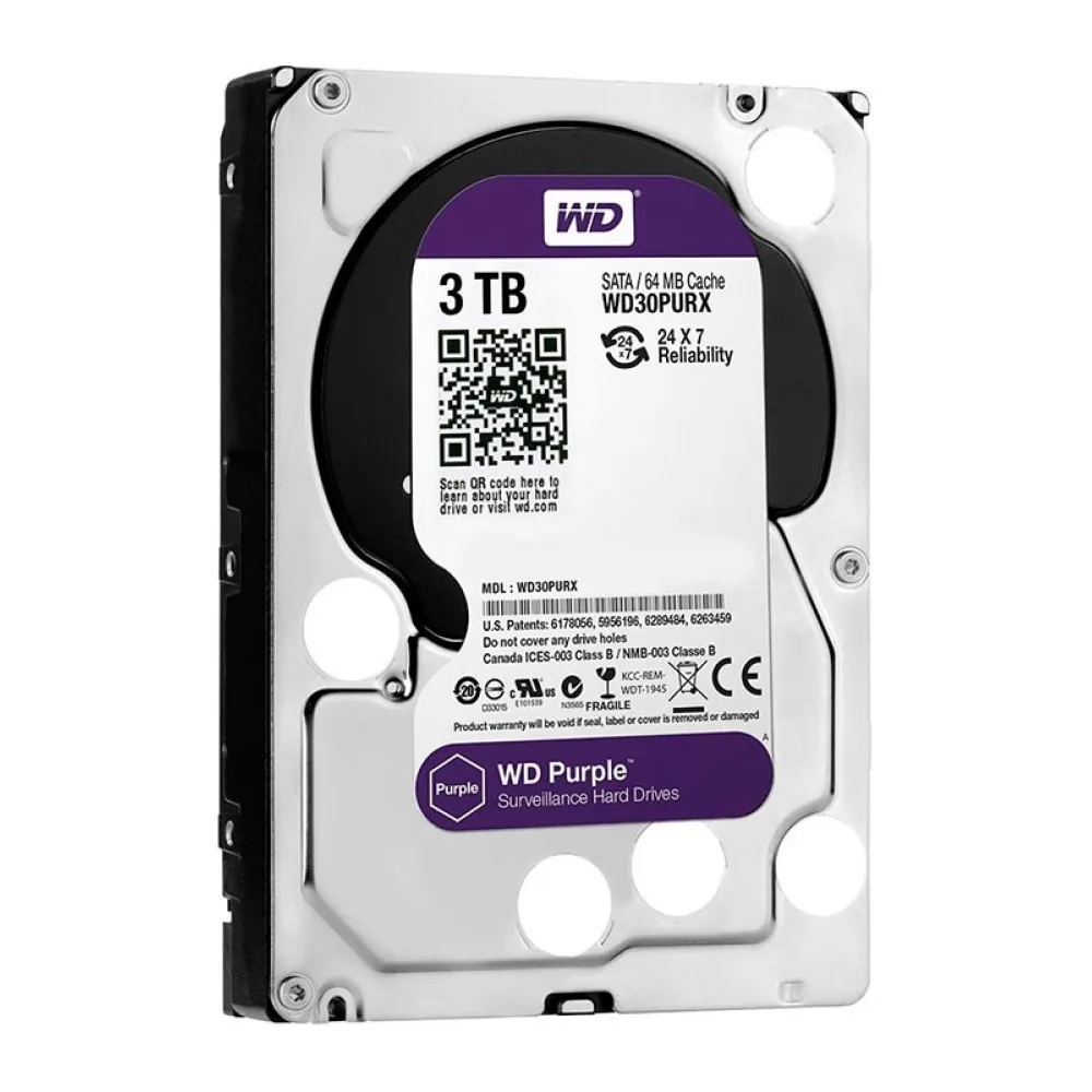 Western Digital Disco Duro Interno Videovigilancia 3TB Purple 3.5 WD30PURZ